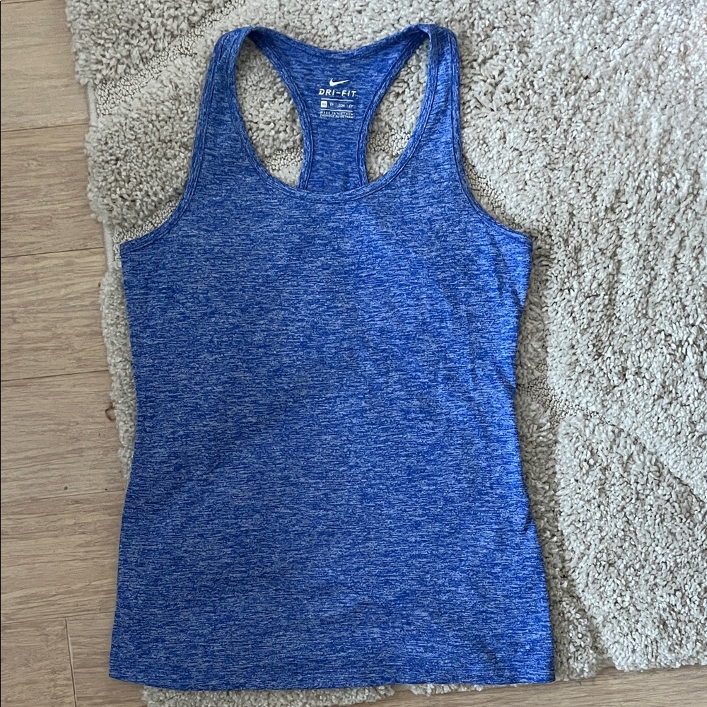 Nike Women's Heathered Blue Tank Top